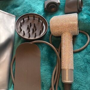 Dyson supersonic sparkle Silver Hair Dryer Set with Attachments